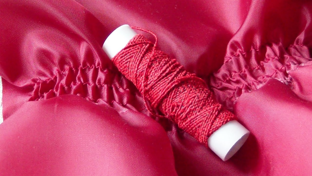 Red Elastic Shirring Thread Spool for Sewing & Smocking