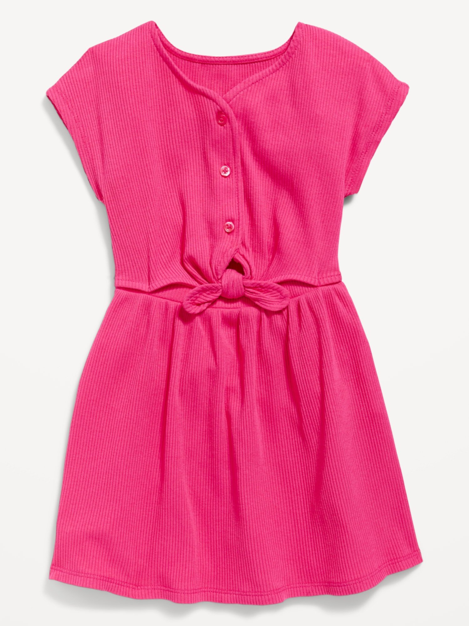 Girls' Ribbed Knit Midi Dress