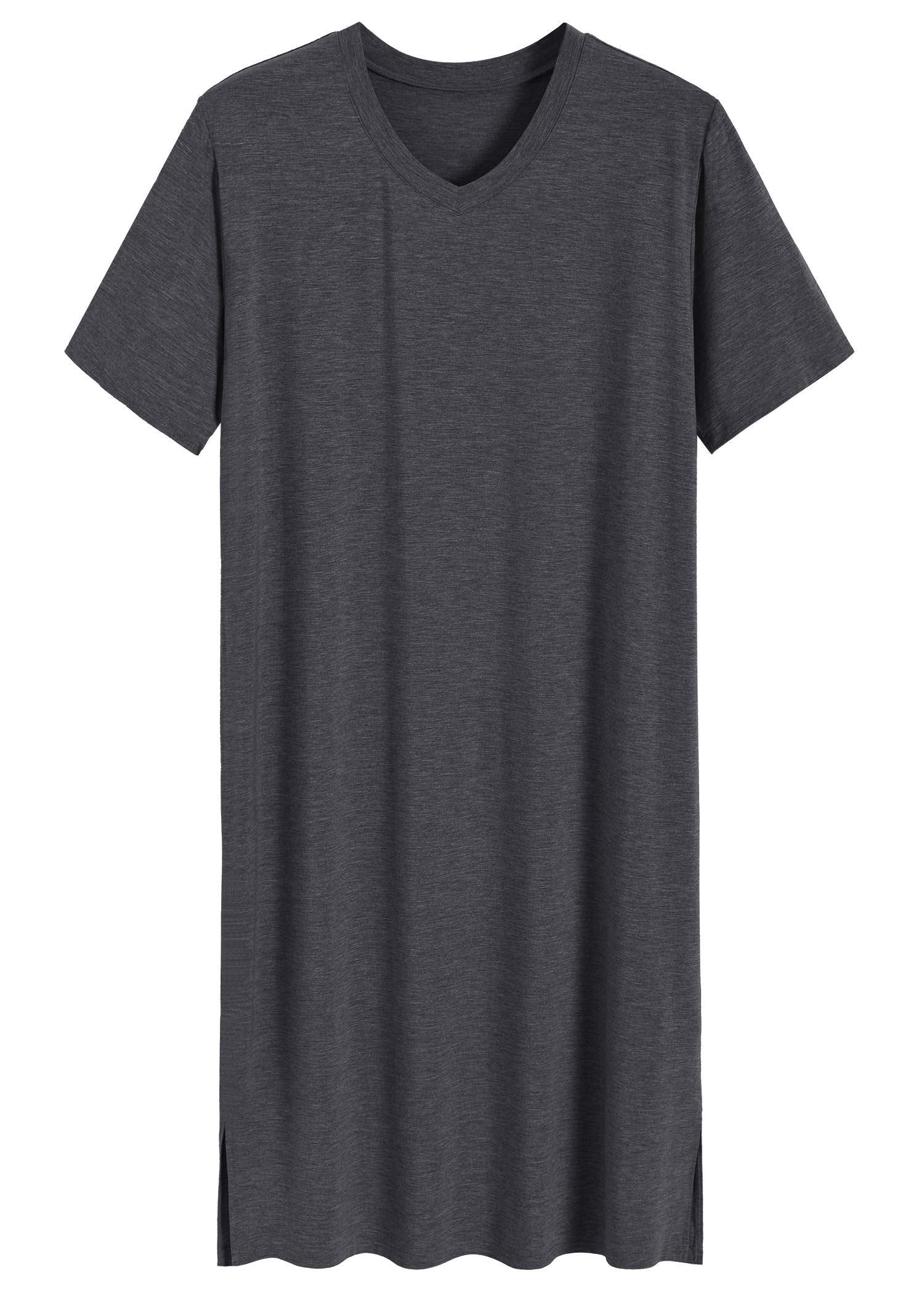 Men's Bamboo Viscose V-Neck Sleep T-Shirt | Charcoal Grey