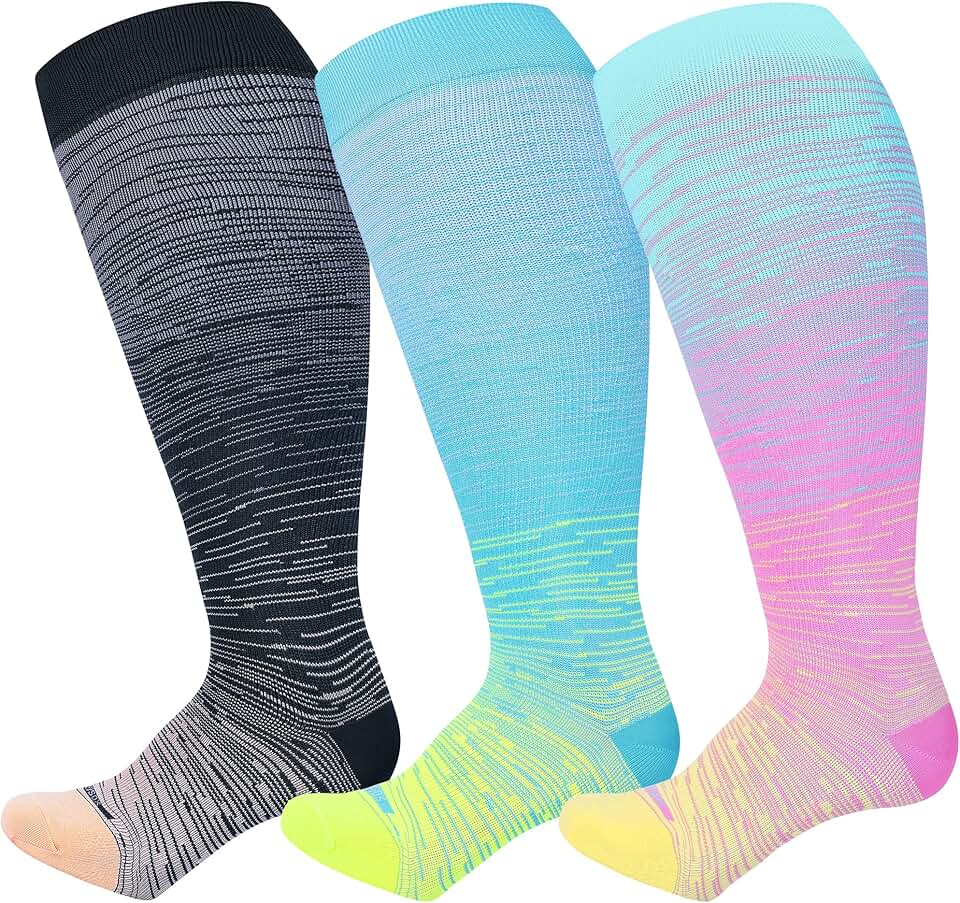 Men's Wide-Calf Compression Socks (pair of 3)