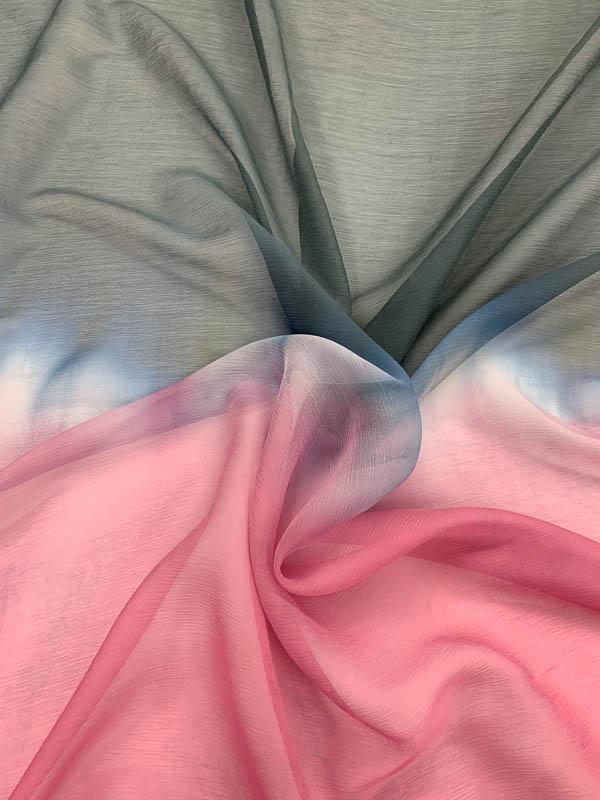 Silk Chiffon Ombre Dyed Fabric - 5 Meter