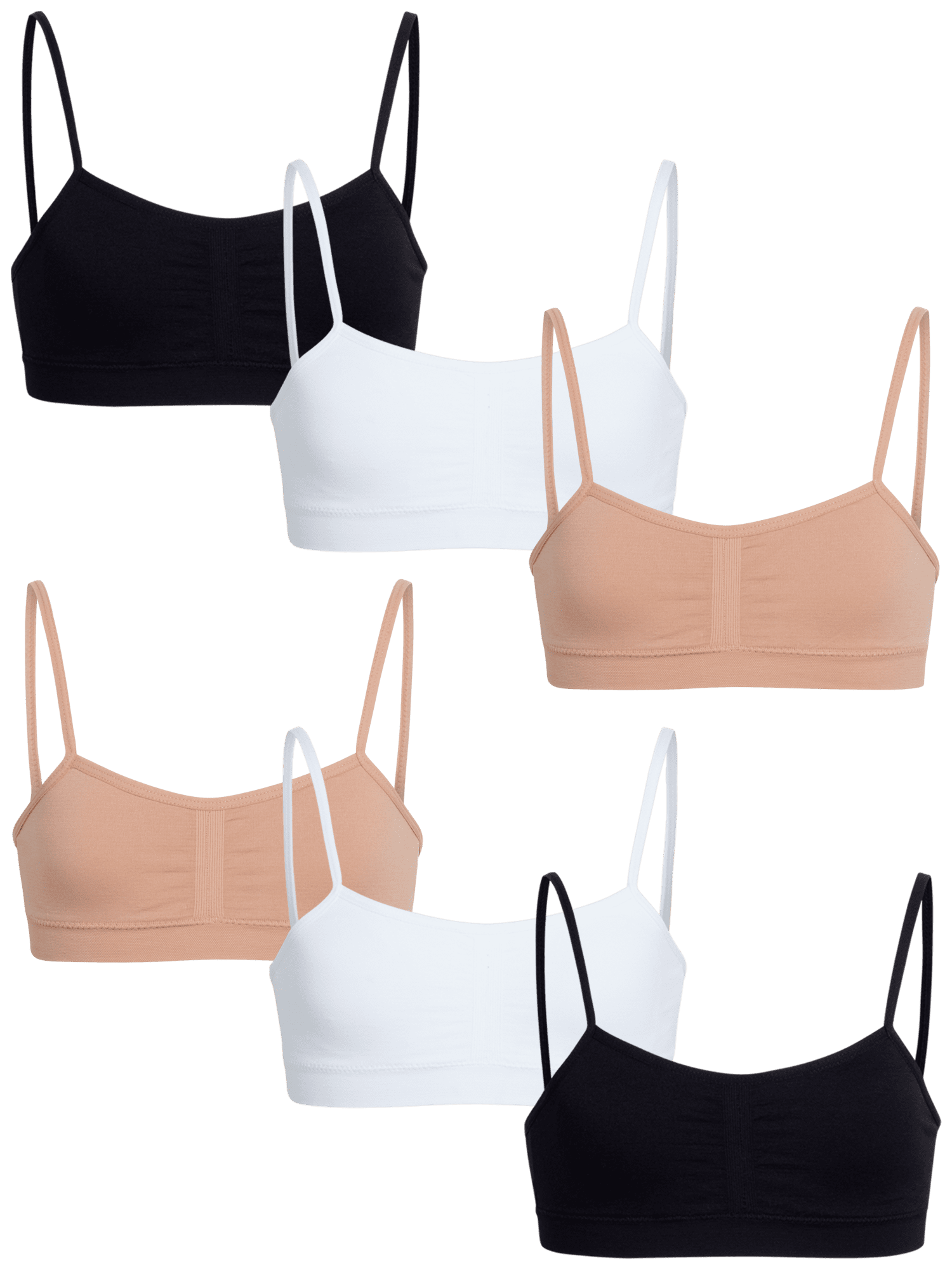 Tween Girls' Seamless Ribbed Bralette (Pack of 3)