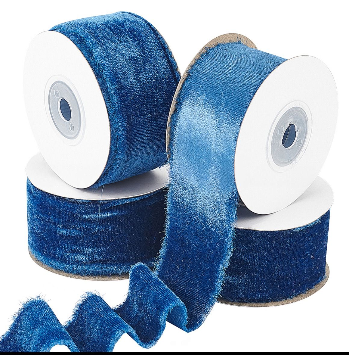 Velvet Blue Ribbon Spool for Crafting